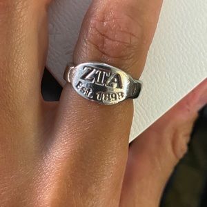 ZTA Zeta Tau Alpha Silver Ring